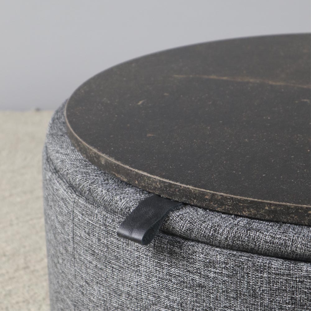 Wit-mescla-melamina-escura Puff Baú Mesa Wit Cinza