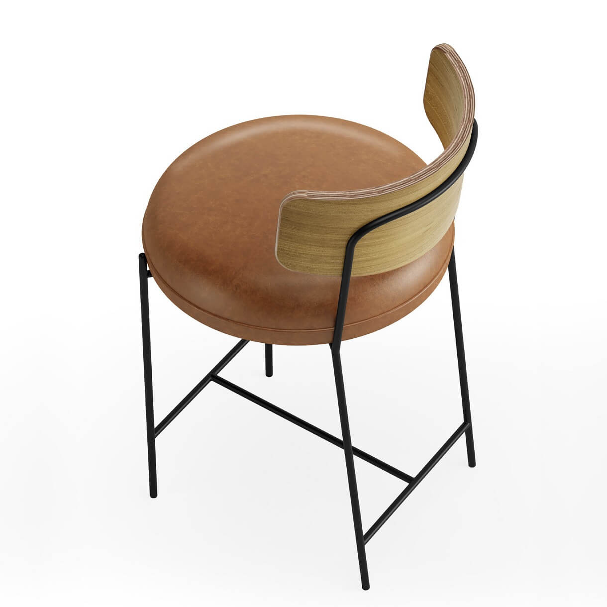 banqueta-arcus-lamina-freijo-couro-pes-metal-alto-padrão-iki-2